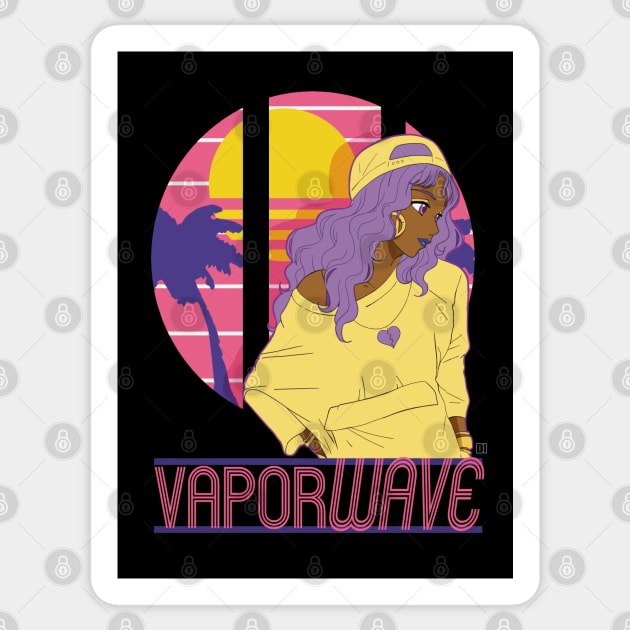Vaporwave Girl Sticker by DaphInteresting